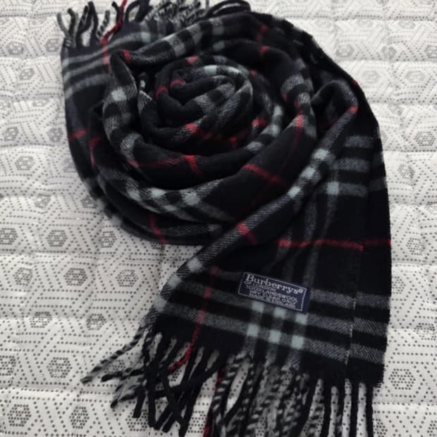 버버리 램스울 머플러 블랙 체크