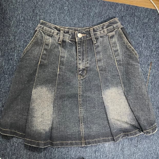 빈티지 워싱 데님 스커트 