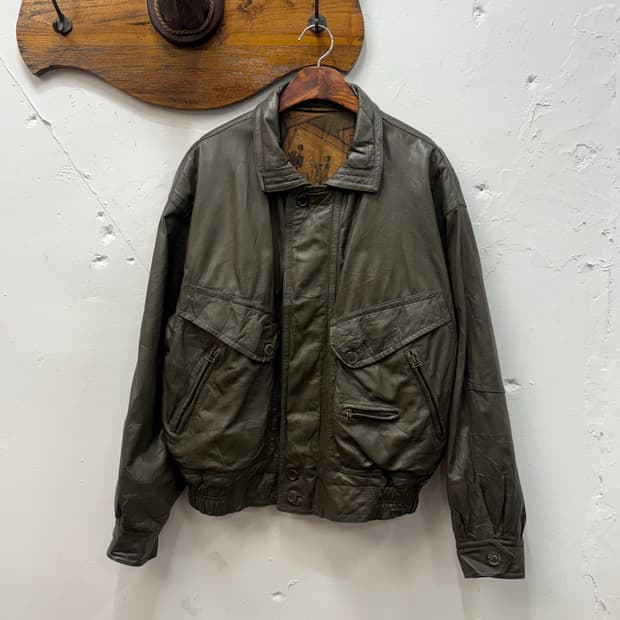 Italy BALLY Leather Bomber Jacket