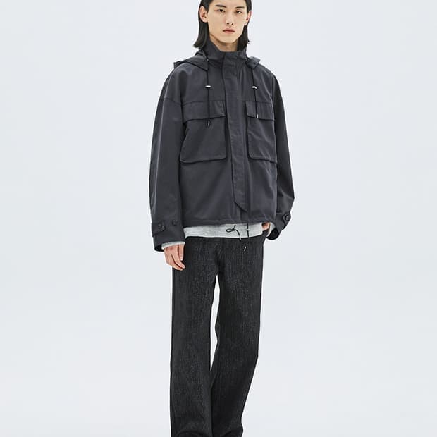 소신 바람막이 개버딘 트윌 후디드 블루종 m사이즈