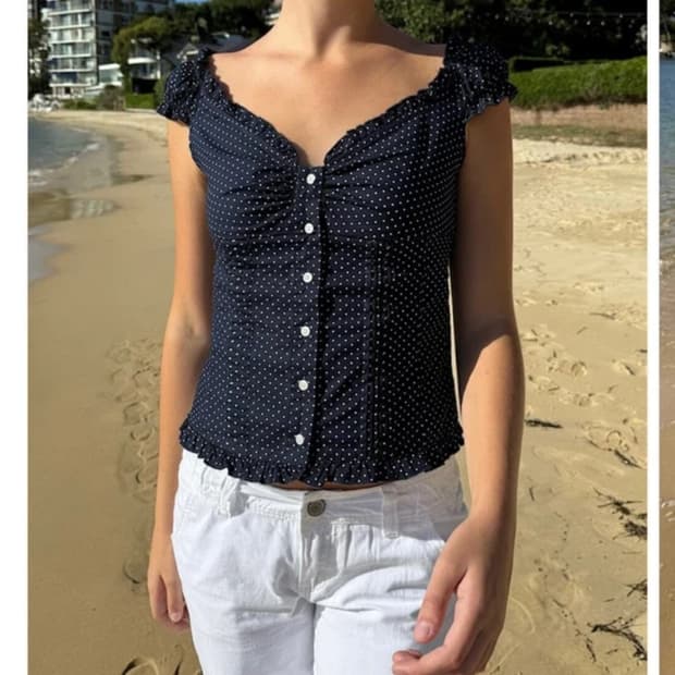 브랜디멜빌 도트 블라우스 탑 판매합니다