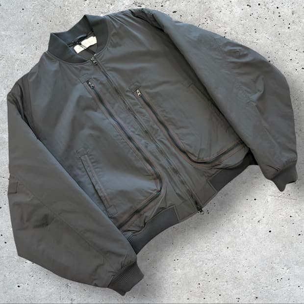 [L] 세컨모놀로그 그레이 봄버 자켓 새상품 D333