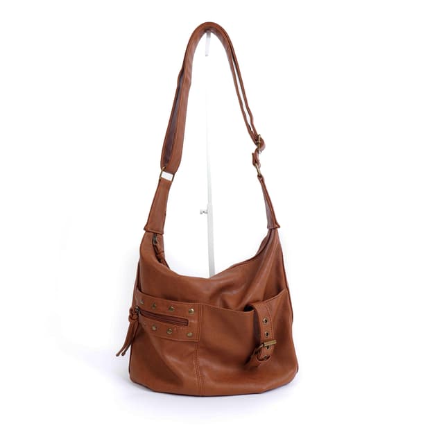 [JAPANESE VINTAGE] 빈티지 캐멀 레더 호보 숄더백