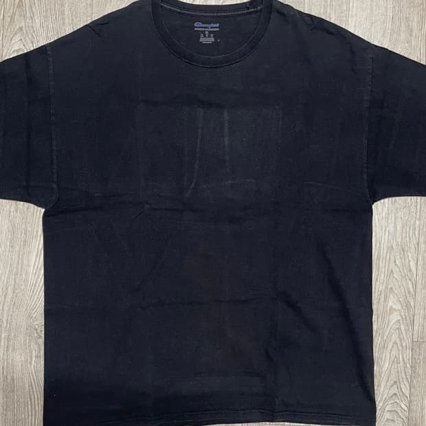 [XL] 챔피온 로고 무지 반팔 티셔츠 블랙