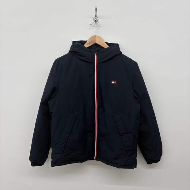 타미힐피거 네이비 후드 패딩 점퍼 남s