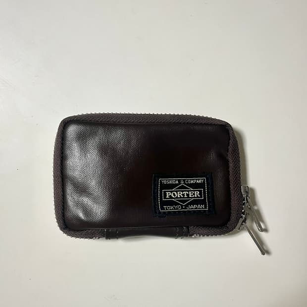 포터 멀티 키 케이스 지갑 브라운