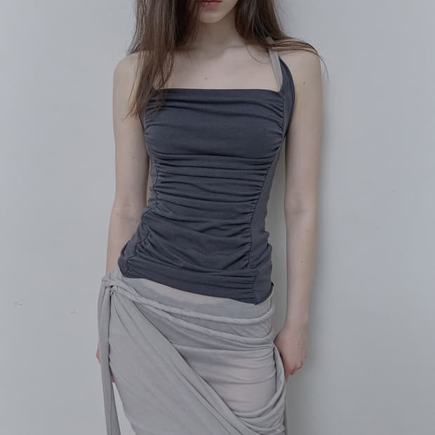 필세 tied shirring drape skirt