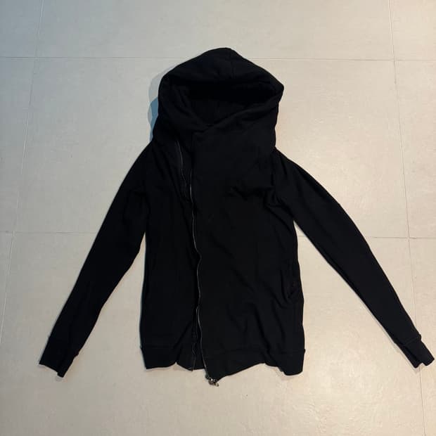 Julius 14fw 사선 코팅 후디