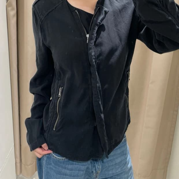 갭 GAP 00's 히든 지퍼 블랙 밀리터리 자켓 R2714