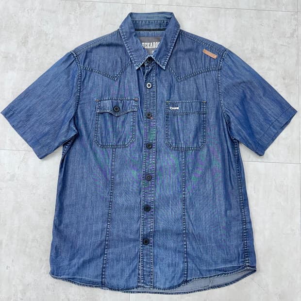 •BUCKAROO 데님 반팔 셔츠 워싱 셔츠
