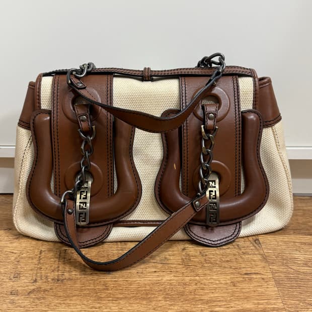 펜디 더블 바게트 숄더백