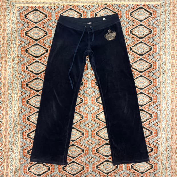 쥬시꾸뛰르 네이비 벨벳 트레이닝팬츠 여성S