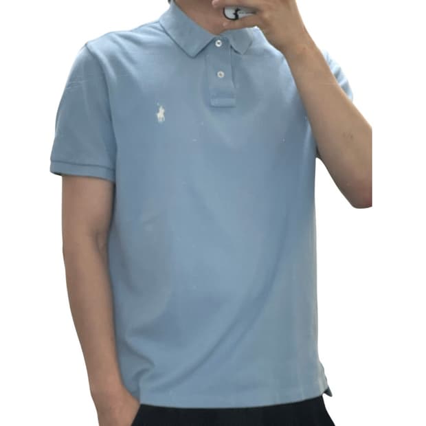 폴로 커스텀슬림핏 포니 라이트블루 카라티