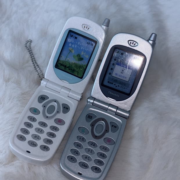 (2종 세트) 고전 y2k 폴더폰 휴대폰 가챠 키링 피규어 빈티지