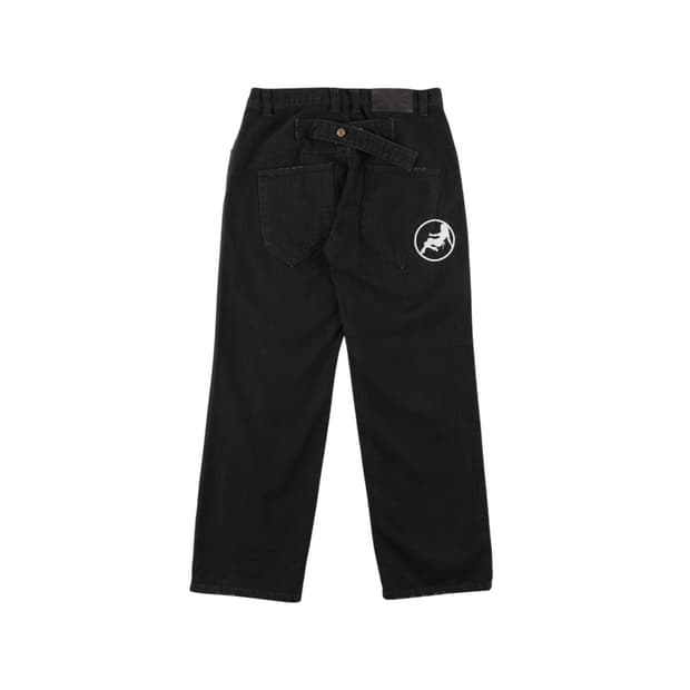 ERTR Back Belt Distressed Denim Pants