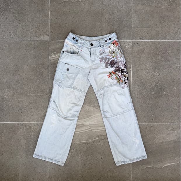TANKUS oriental flower embroidered pants