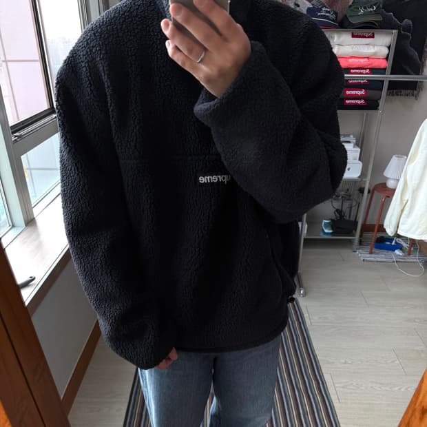 24fw 슈프림 리버시블 하프 후리스