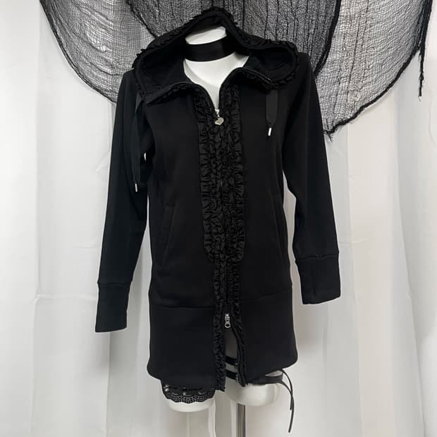 lace hood zip up