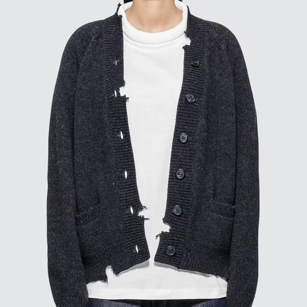 마르지엘라 오버사이즈드 디스 니트 가디건