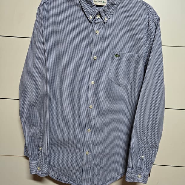 라코스테 남성 체크 셔츠