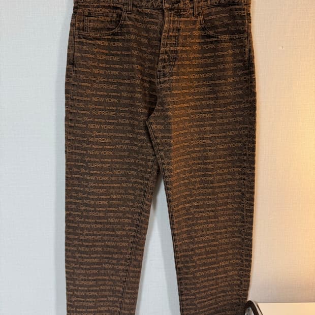 [36]슈프림 멀티 타입 자카드 레귤러 진 브라운 - 22FW