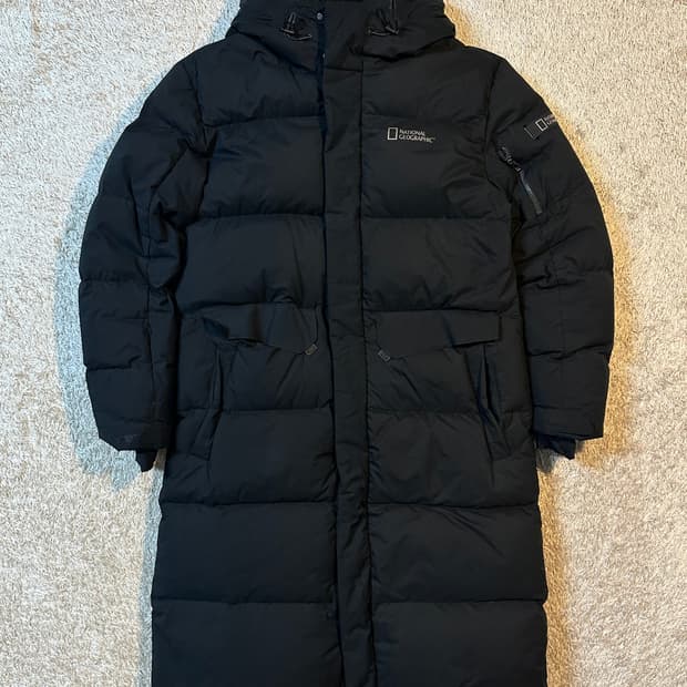 내셔널지오그래픽 새턴 구스다운 롱패딩 블랙