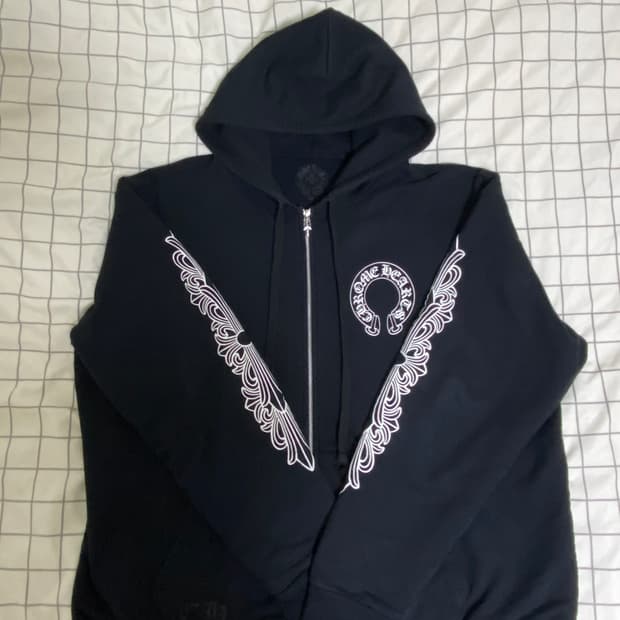 크롬하츠 홀스슈 플로랄 헤비웨이트 후드집업 사이즈 XL