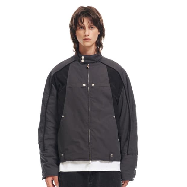 애드오프 파이프 패딩 바이커 자켓 M