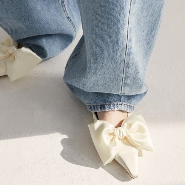 드래곤블루스 새틴 리본구두 235 굽 2cm