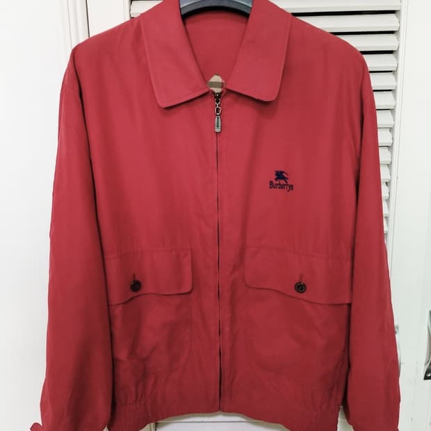 105 버버리 90s 빈티지 블루종 자켓 레드