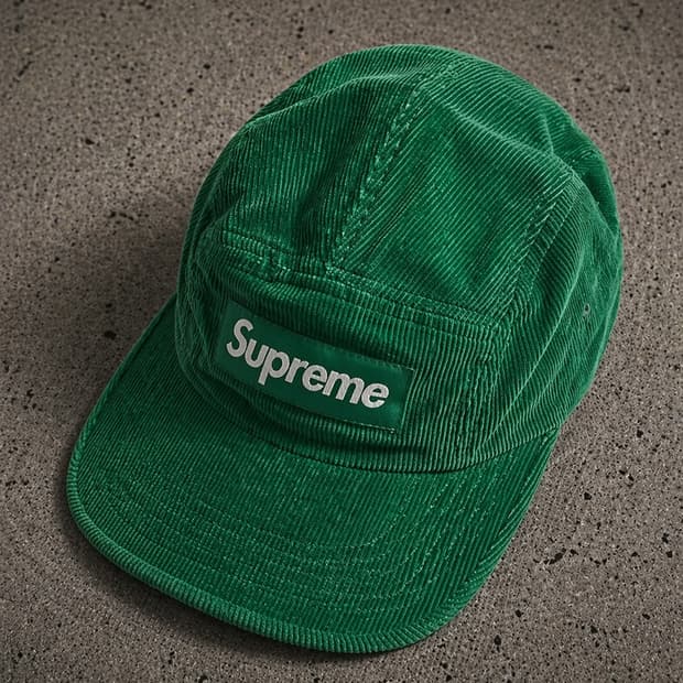 슈프림 코듀로이 그린 캠프캡