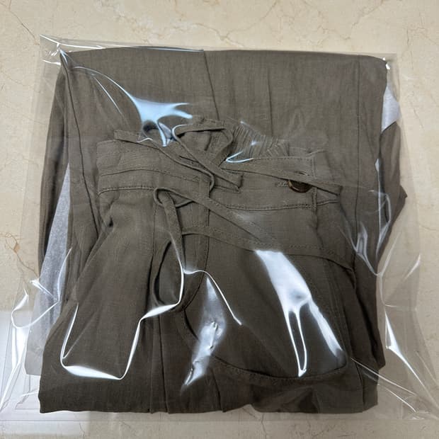 난닝구 스트랩 밴딩 린넨 팬츠 카키 (55추천)  