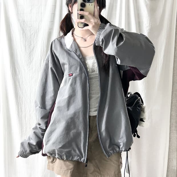 나이키 스우시 올드스쿨 배색 바람막이