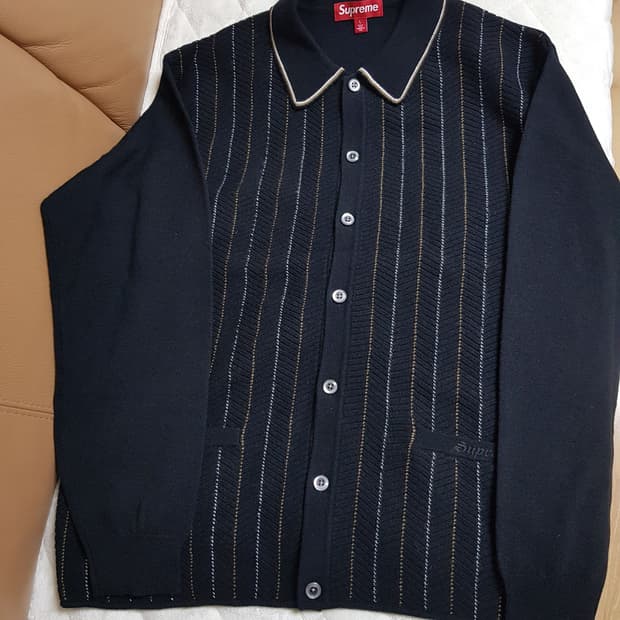 슈프림 헤링본 가디건 블랙 25SS