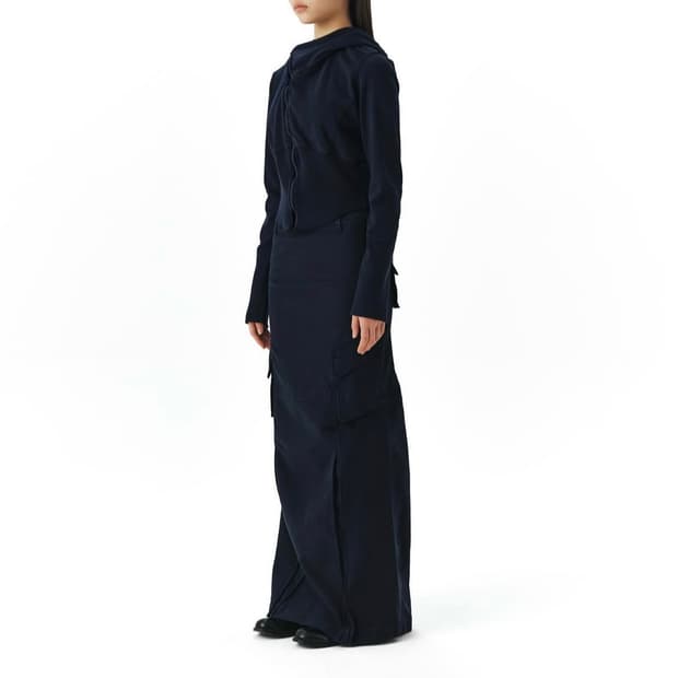 누마레ee 카고 스커트 블랙 