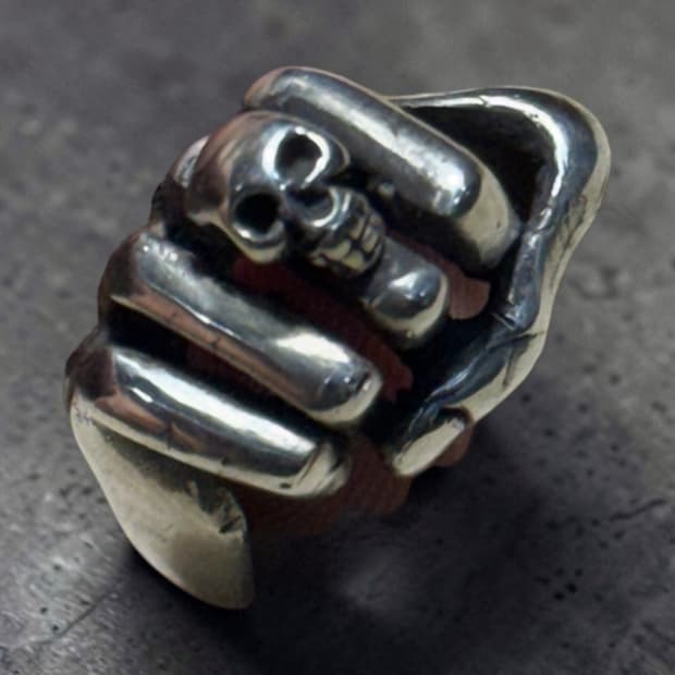 USA 빈티지 메멘토 모리 핸드크래프트 925 실버링