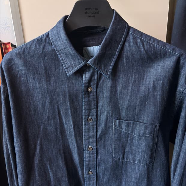 인더로우 워시드 데님셔츠