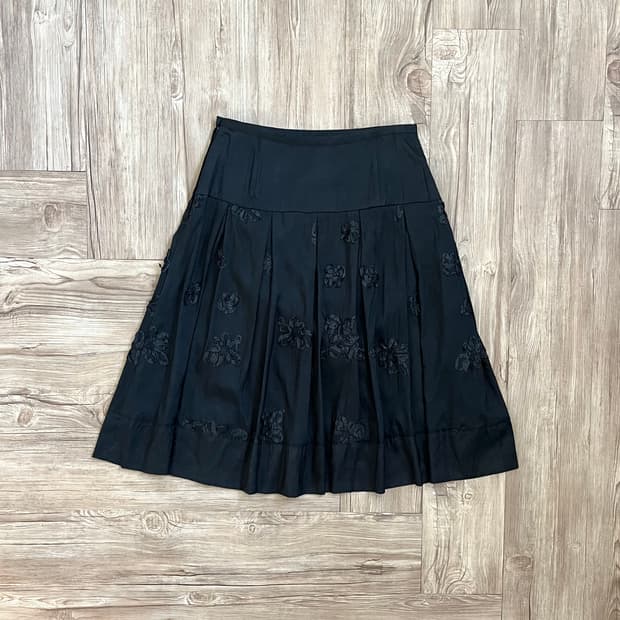 fleurdecor 블랙 플라워 스커트