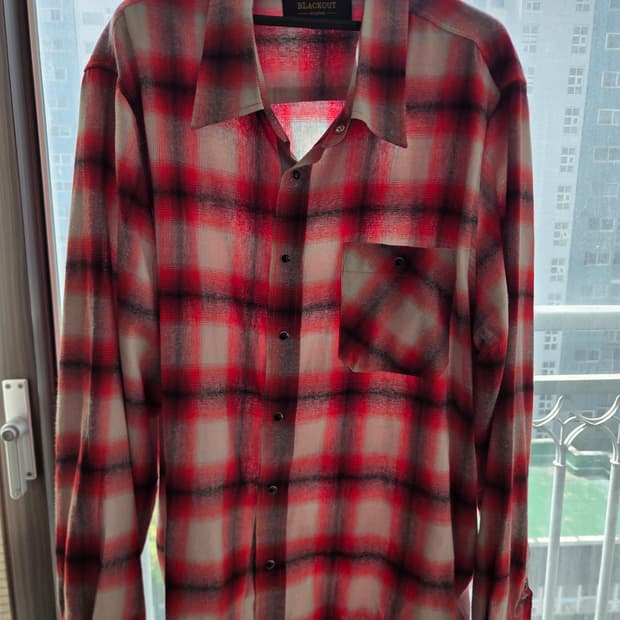 블랙아웃 체크셔츠 레드 [L]