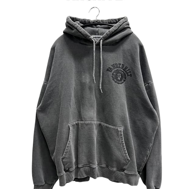 ARCHIVE 워시드 후드 티 차콜