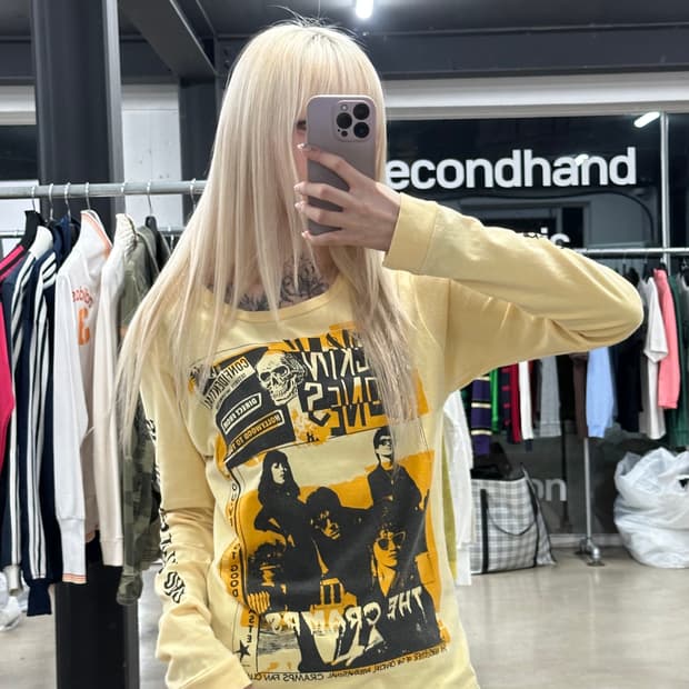 히스테릭 글래머 더 크램프스 콜라보 긴팔 슬리브