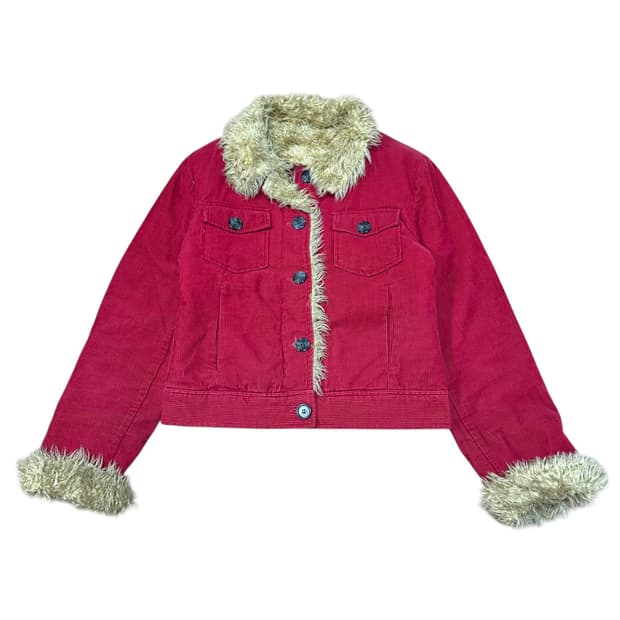 바배) 빈티지 퍼 카라 골덴 코듀로이 자켓