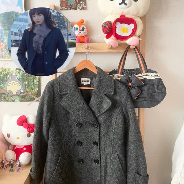 모리걸 빈티지 도쿄모리 차콜 울코트 🤍🖤