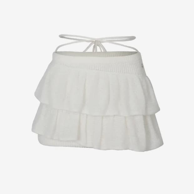 페인오어플레져 ANGELA KNIT SKIRT white
