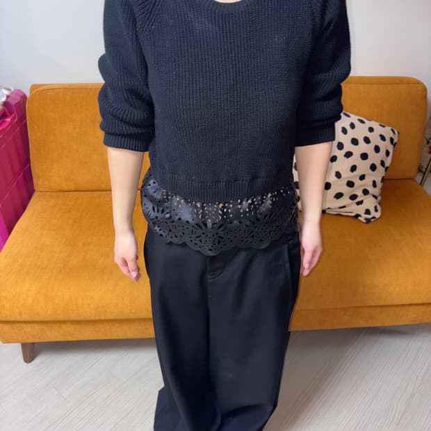 French Connection Laser-Cut Hem Knit