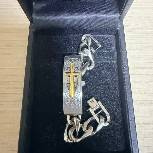 장폴고티에 시계 팔찌 gold cross watch bracelet