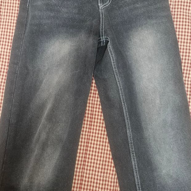 [S] 트릴리온 블랙 워싱 와이드 데님