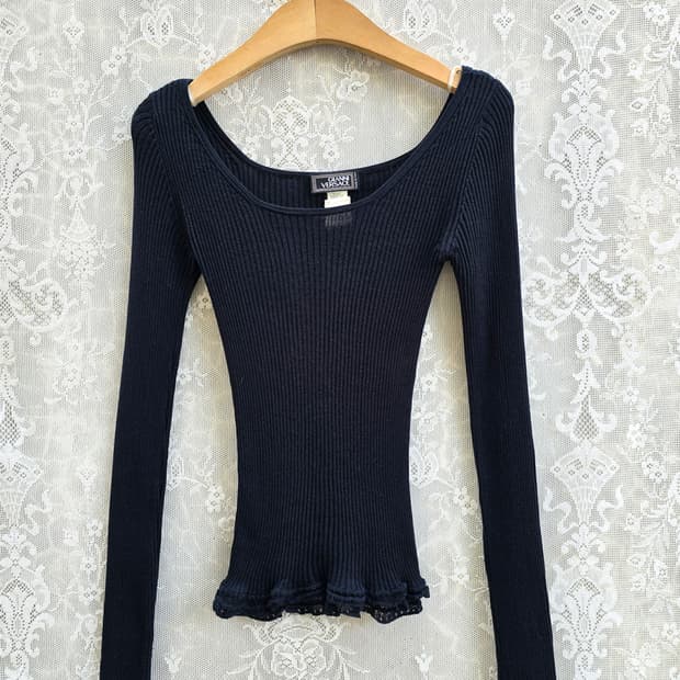 지아니 베르사체 실크 골지 니트 (made in italy)