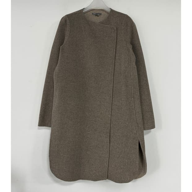 빈스 VINCE 라운드 헴 울 코트