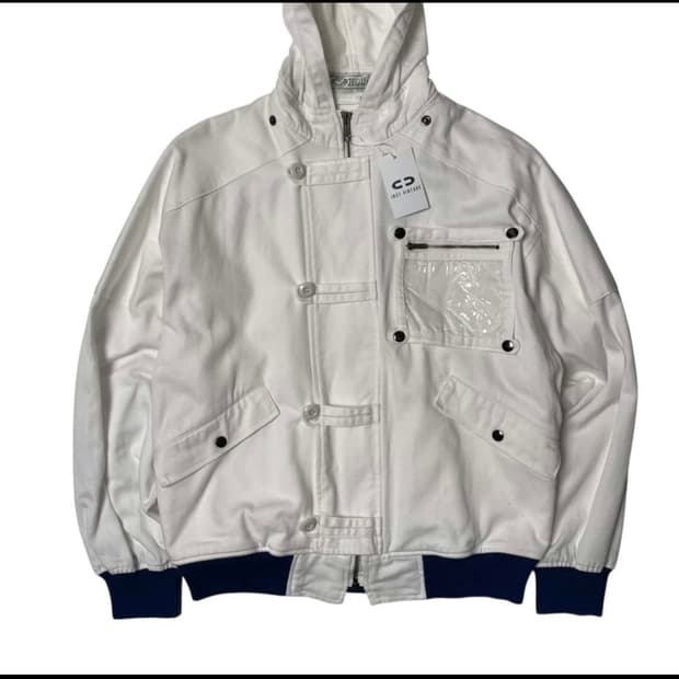 80's royce white hoodie zip up